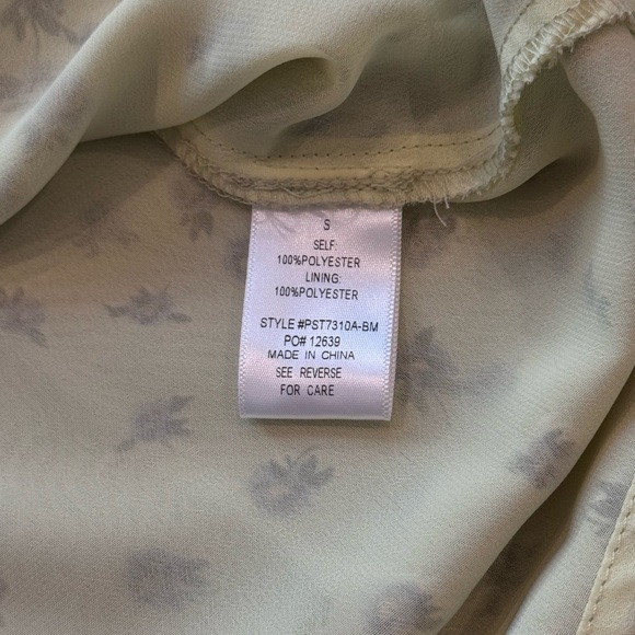 Bohme Sage Floral Blouse Romantic Cottagecore Fall Top Smocked Sleeves S - Picture 9 of 10